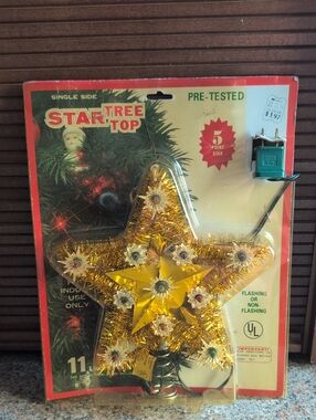 Vintage Star Christmas Tree Top Flashing Or Non Flashing